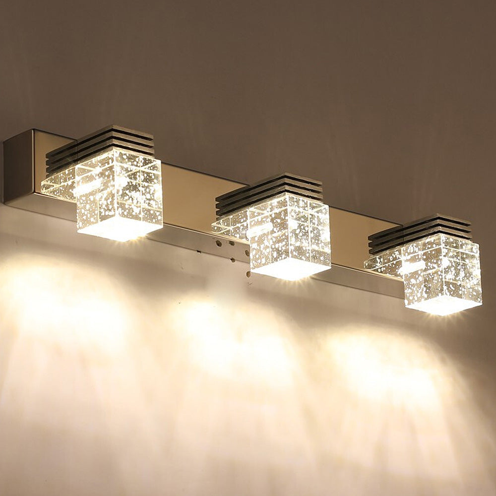 Simple crystal Square Mirror Bathroom Wall Lighting