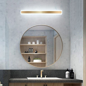 Gold Metal Modern Simple Long Mirror Bathroom Wall Lighting