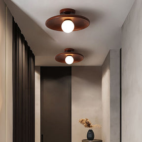 Nordic Wood Minimalist Round Hallway Ceiling Light