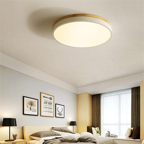 Wooden Round Shape Flush Ceiling Lights