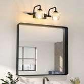 Vintage Black Glass Design Mirror Bathroom Wall Lights