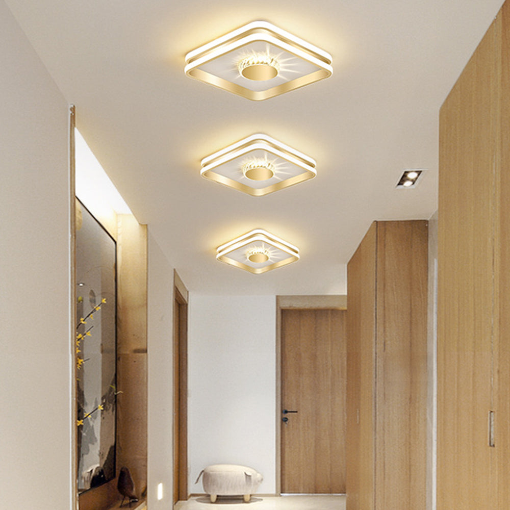 Gold Hallway Crystal LED Ceiling Lights