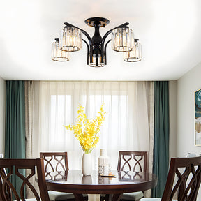 Art Deco Semi Flush Mount Black Ceiling Light