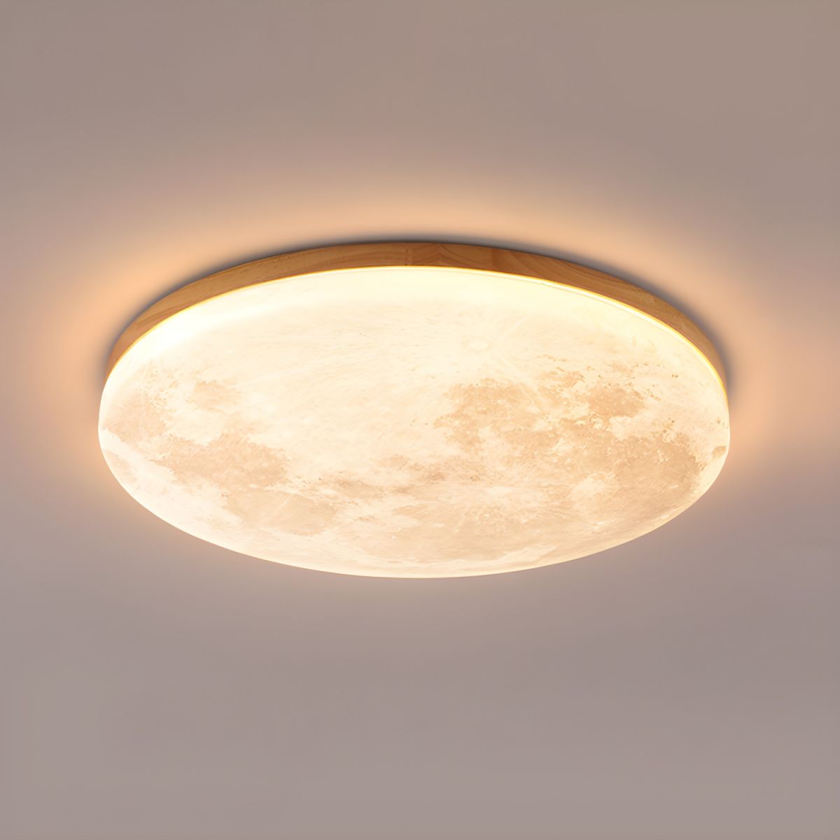 Art Deco Moon Round LED Ceiling Light For Living Room