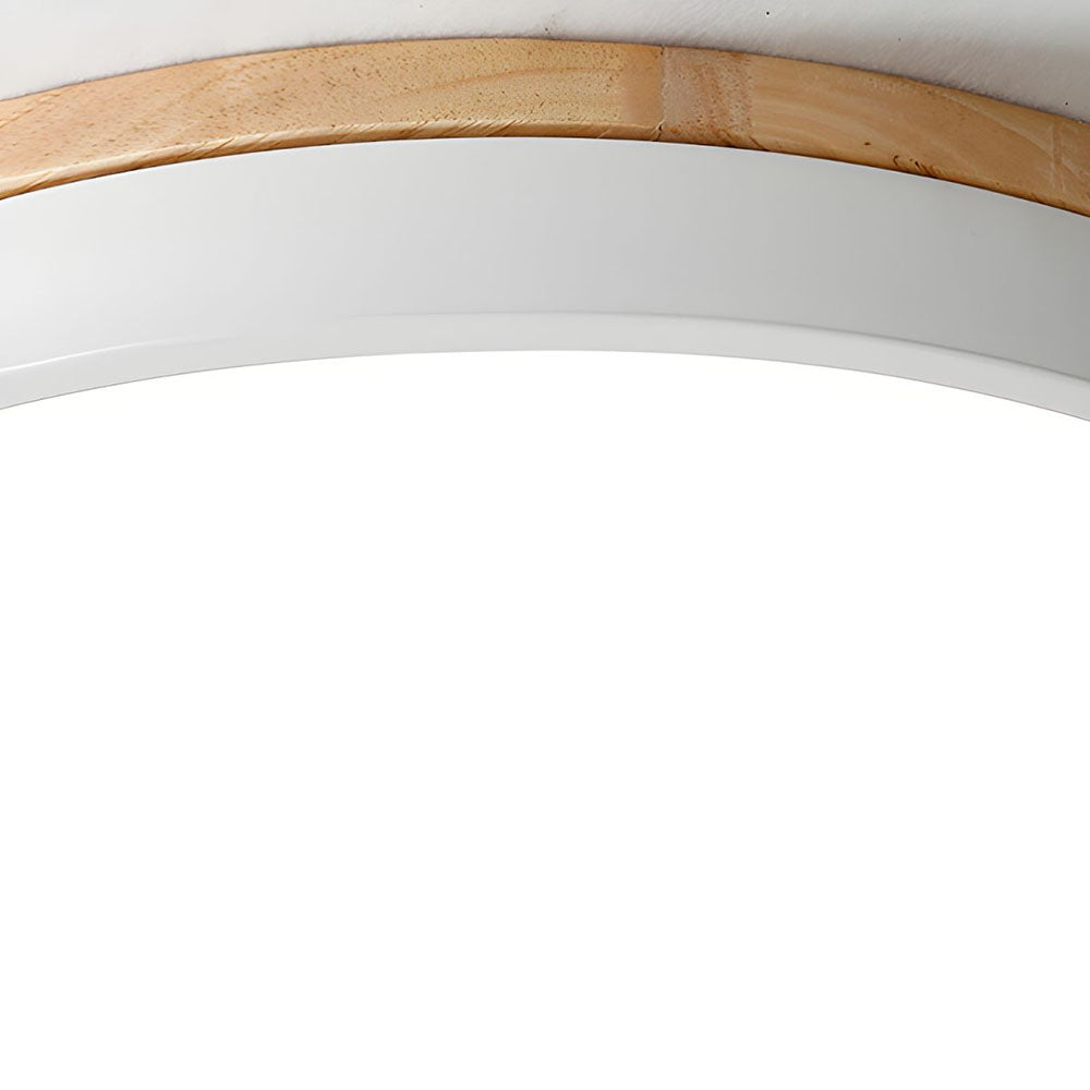 Wooden Round Shape Flush Ceiling Lights