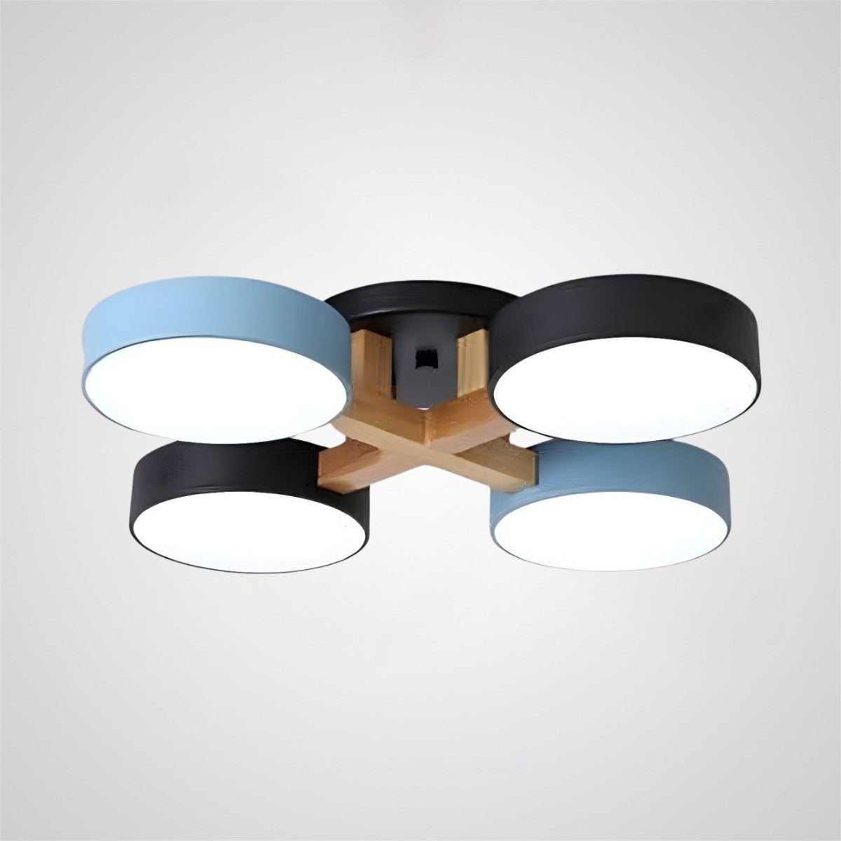 Modern Iron Wood LED Bedroom Ceiling Light