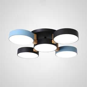 Modern Iron Wood LED Bedroom Ceiling Light