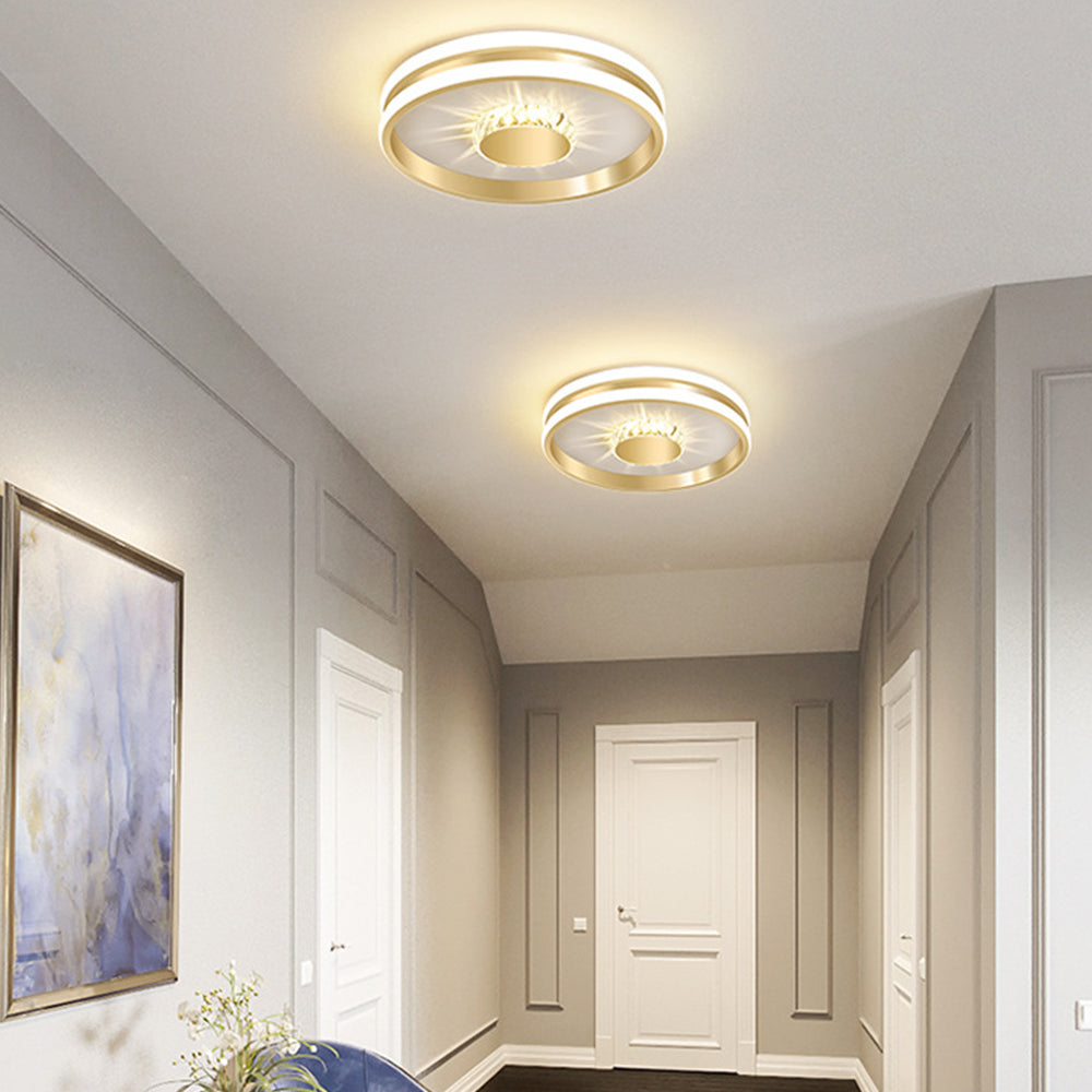 Gold Hallway Crystal LED Ceiling Lights