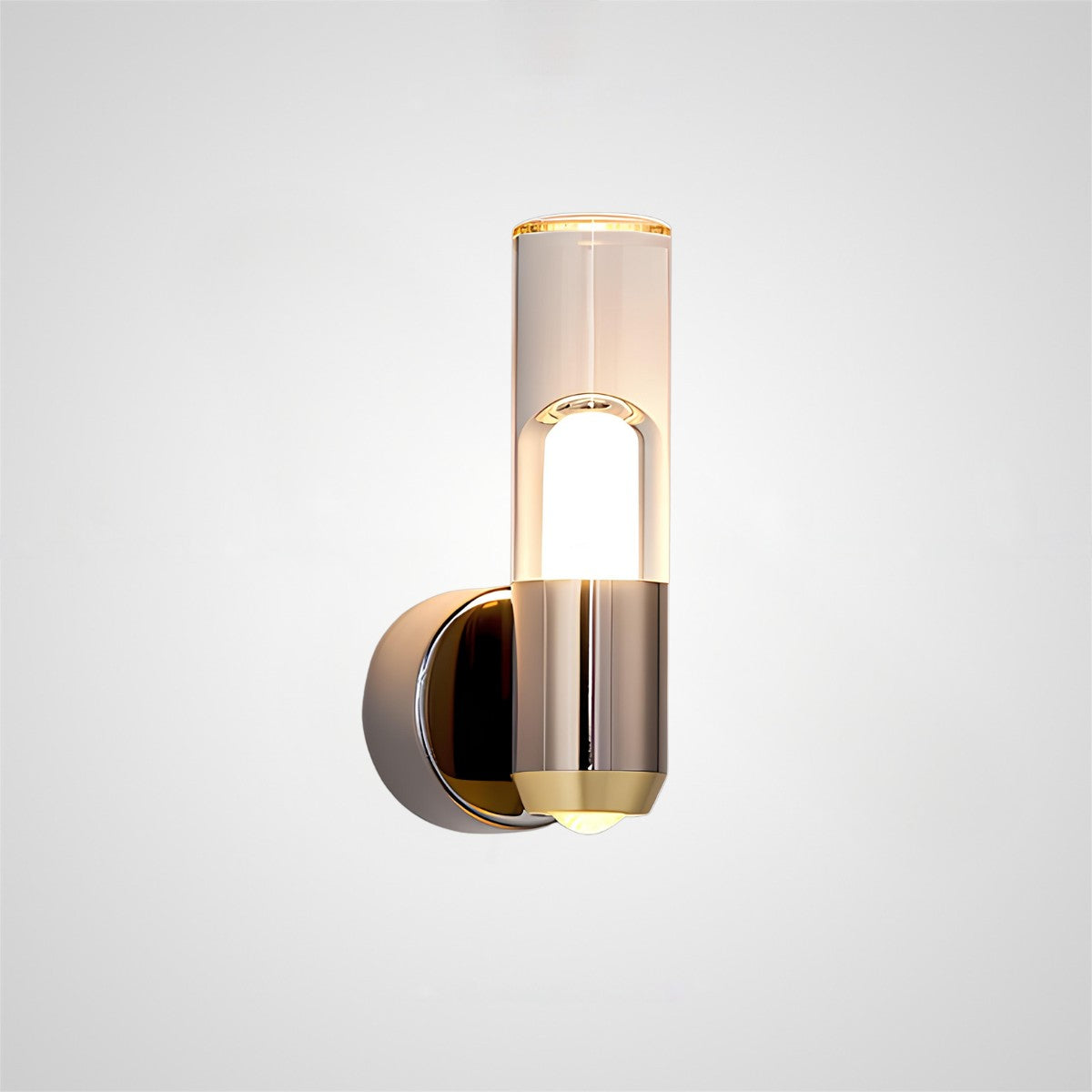 Clear Contemporary Cylinder Wall Lamp