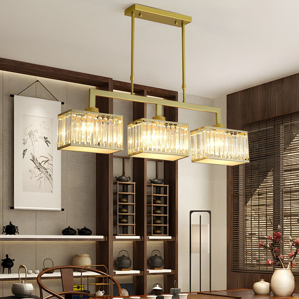 Square Luxury Glass Dining Room Ceiling Light