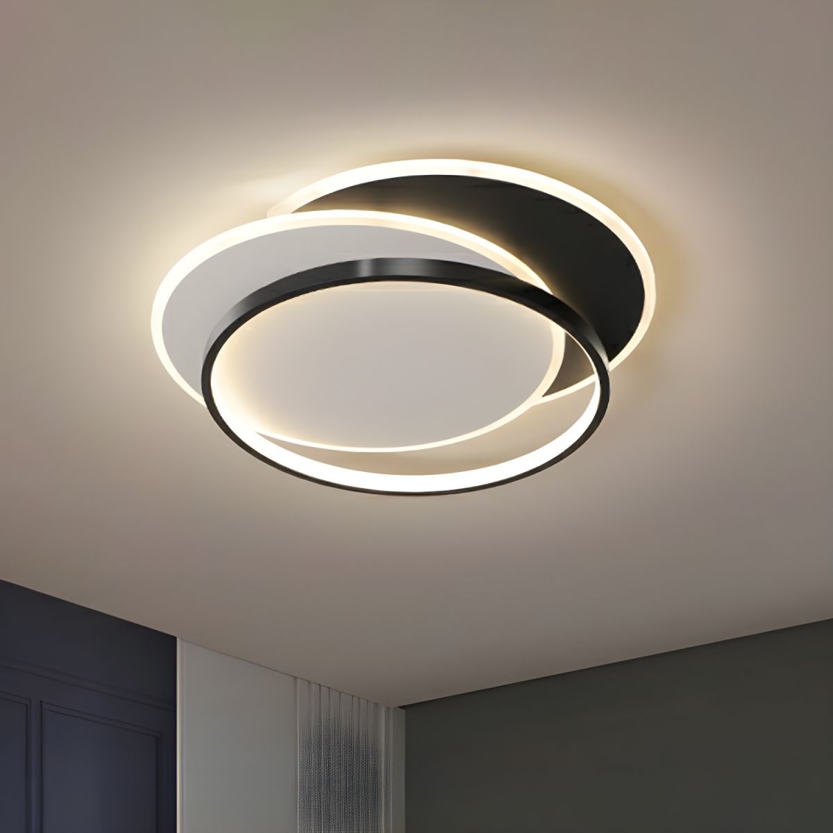 Industrial Iron Black Flush LED Ceiling Lights For Living Room