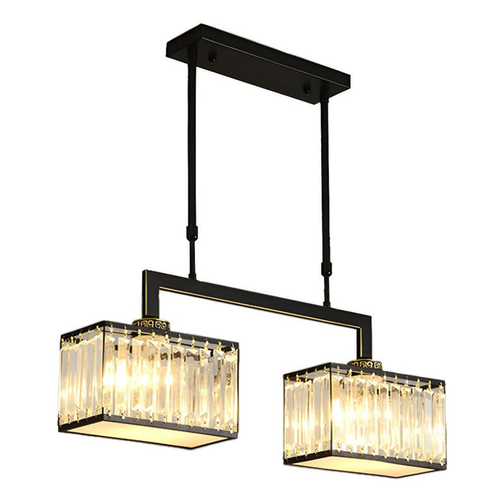 Square Luxury Glass Dining Room Ceiling Light