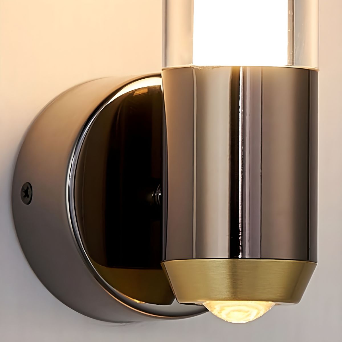 Clear Contemporary Cylinder Wall Lamp