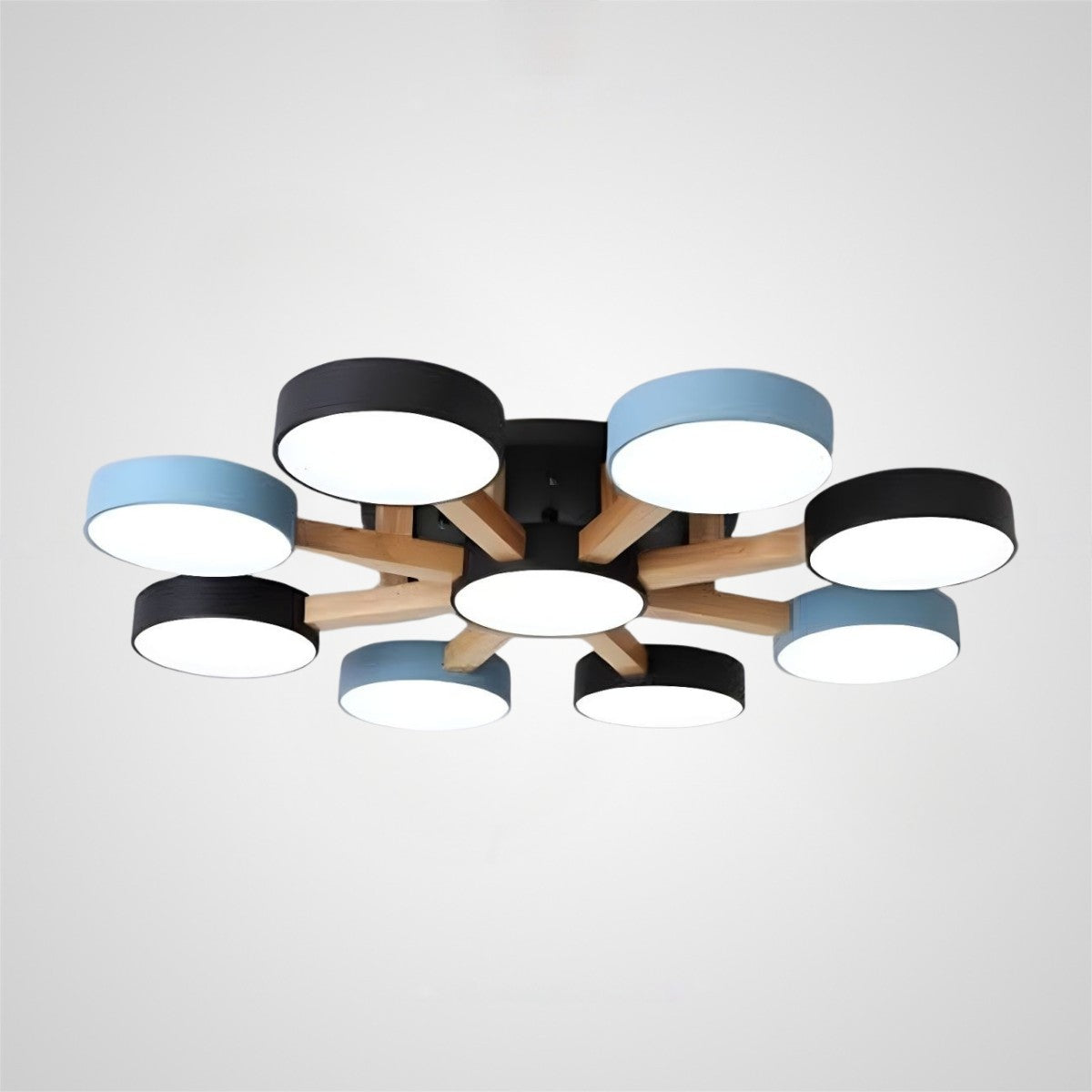 Modern Iron Wood LED Bedroom Ceiling Light