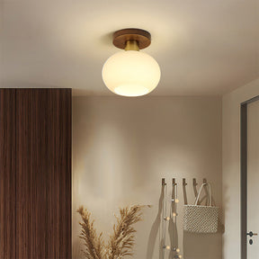 Nordic Walnut Minimalist Hallway Ceiling Light