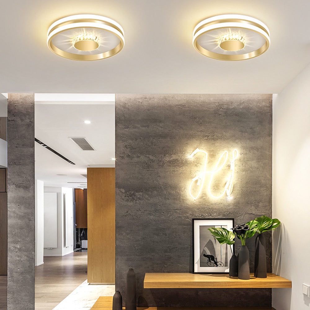 Gold Hallway Crystal LED Ceiling Lights