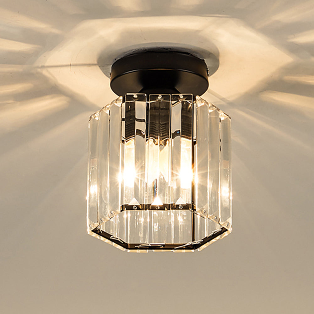 Moderne kristallen semi-flush plafondlamp voor gang 