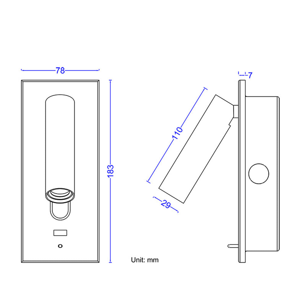 Simple USB Rechargeable Reading Wall Lamp