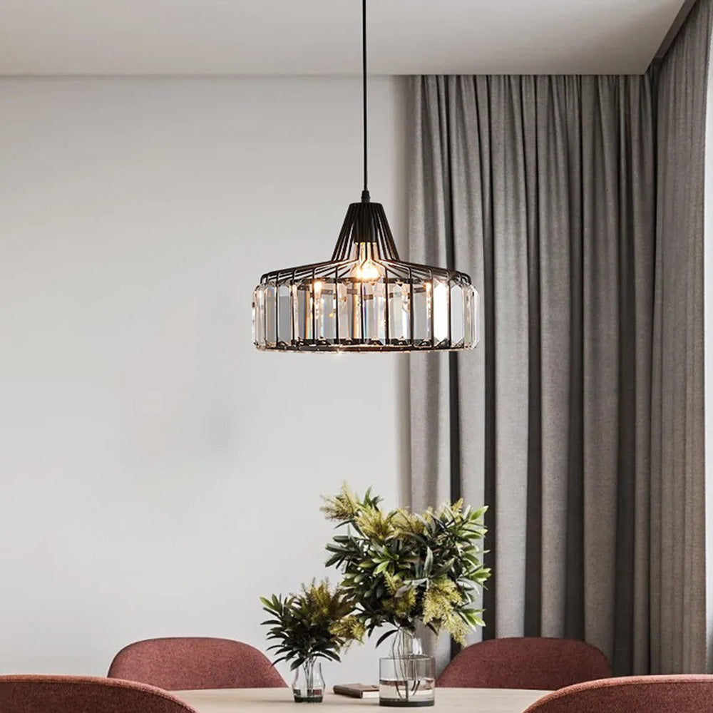 Modern Black Crystal Pendant Light