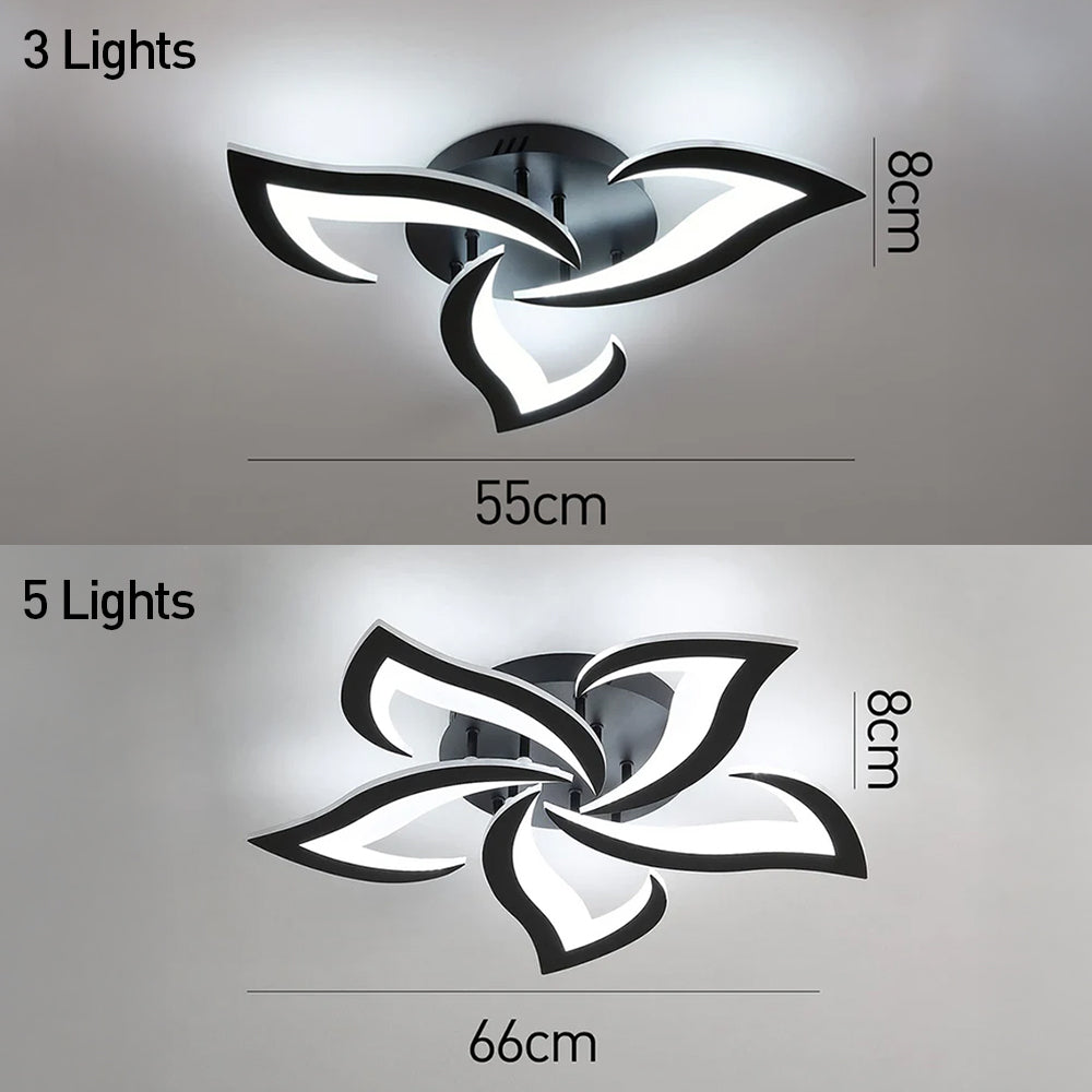 Contemporary Flower Shape Iron LED Ceiling Light For Living Room