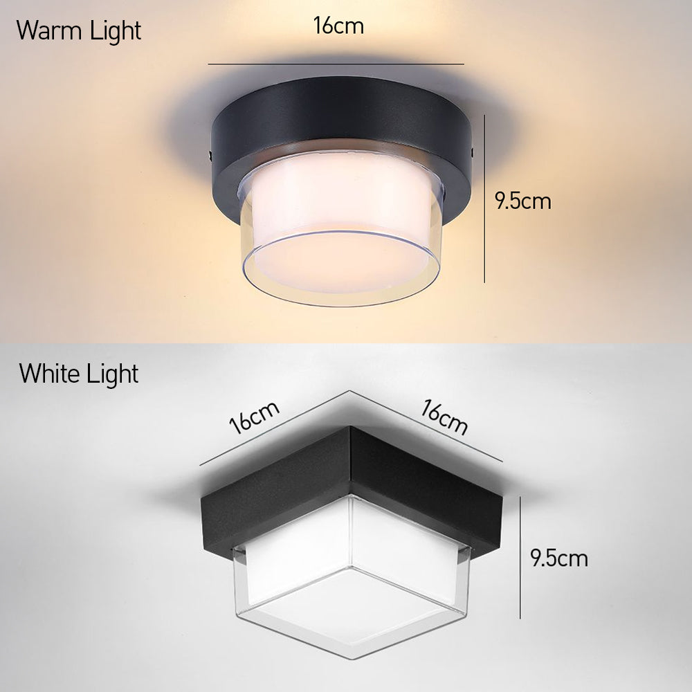 IP68 Outdoor Flush Mount  Black Patio Ceiling Light
