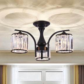 Art Deco Semi Flush Mount Black Ceiling Light