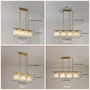 Nordic Multi-Head Designer Long Glass Island Lamps