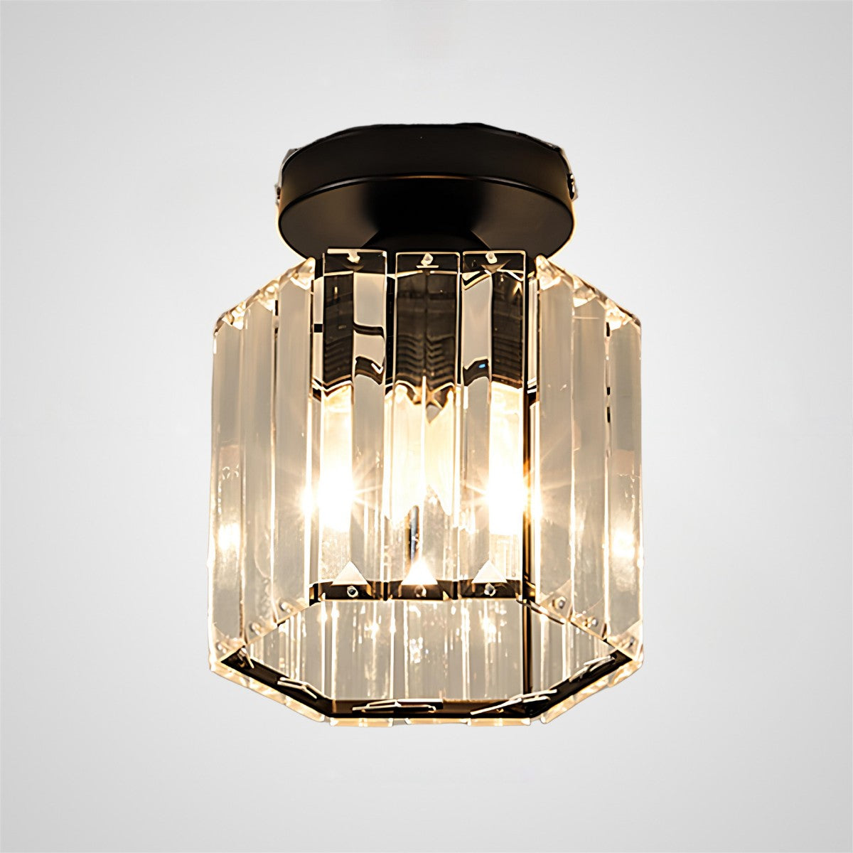 Moderne kristallen semi-flush plafondlamp voor gang 