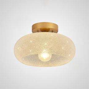 Modern Round Glass Living Room Semi Flush Ceiling Lights