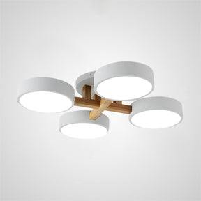 Modern Iron Wood LED Bedroom Ceiling Light