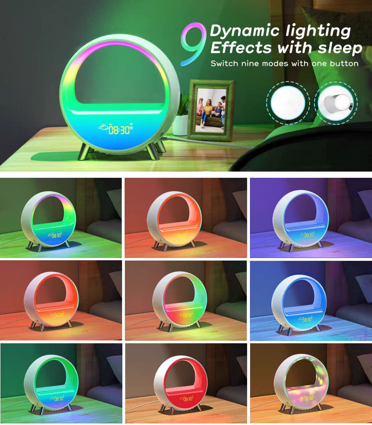 Smart Sleep Alarm Clock with Wireless Charging