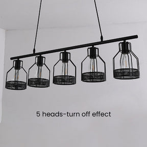 Black Iron  Multi-Bulbs Vintage Island Light For Dining Room