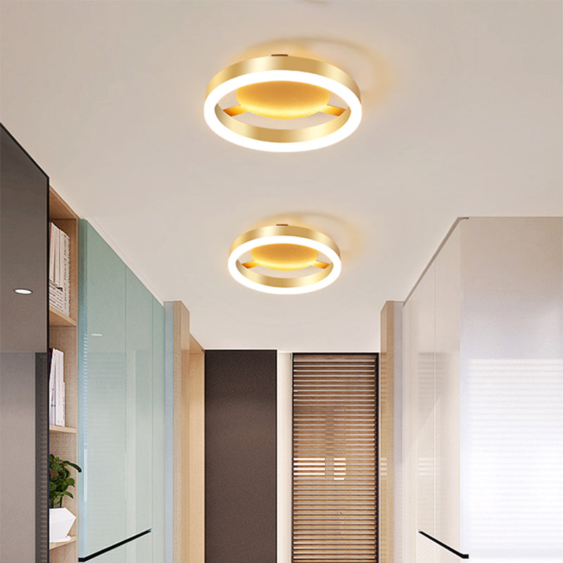 Gold Modern LED Flush Mount Ceiling Lights For Hallway