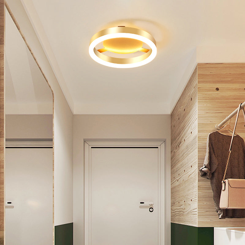 Gold Modern LED Flush Mount Ceiling Lights For Hallway