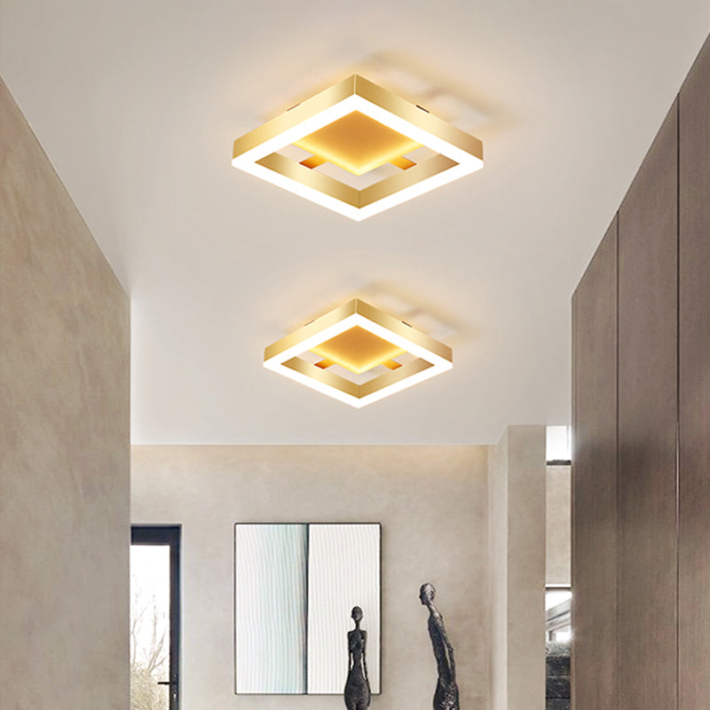 Gold Modern LED Flush Mount Ceiling Lights For Hallway