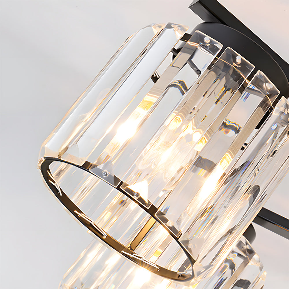 Art Deco Semi Flush Mount Black Ceiling Light