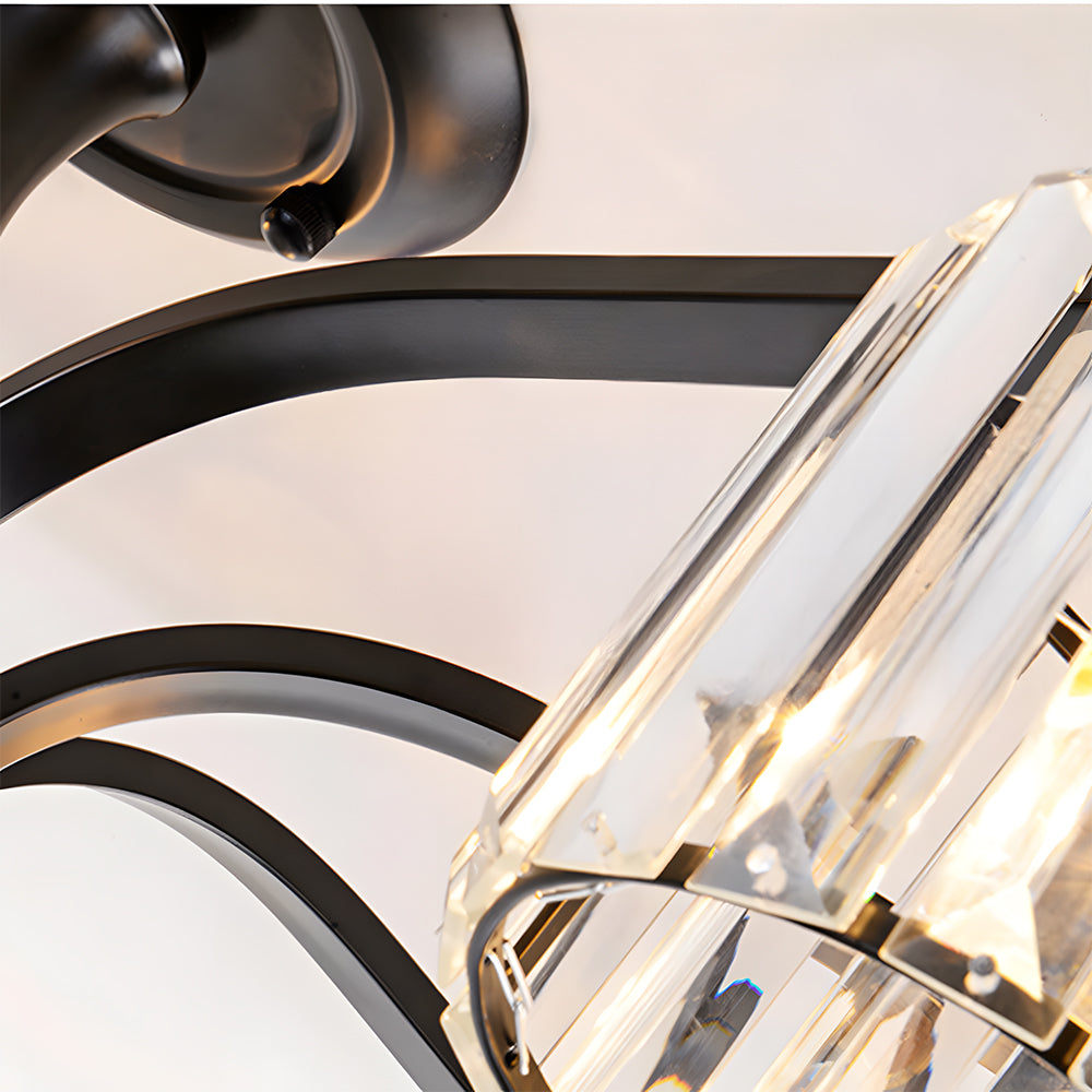 Art Deco Semi Flush Mount Black Ceiling Light