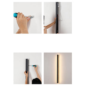 Modern Industrial Long Acrylic Black LED Outdoor Wall Lights