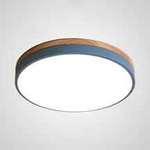 Wooden Round Shape Flush Ceiling Lights