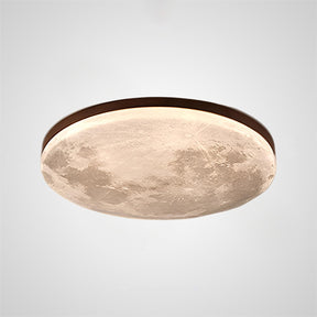 Art Deco Moon Round LED Ceiling Light For Living Room