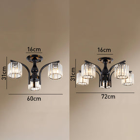 Art Deco Semi Flush Mount Black Ceiling Light