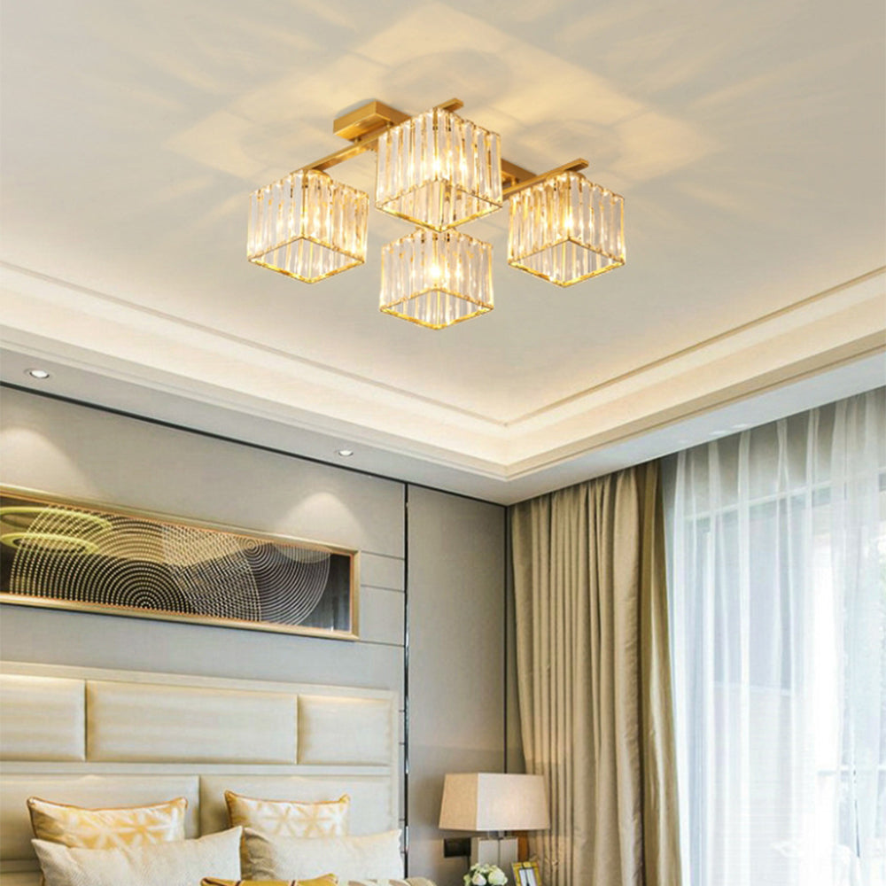 Luxury Crystal Bedroom Gold Ceiling Light