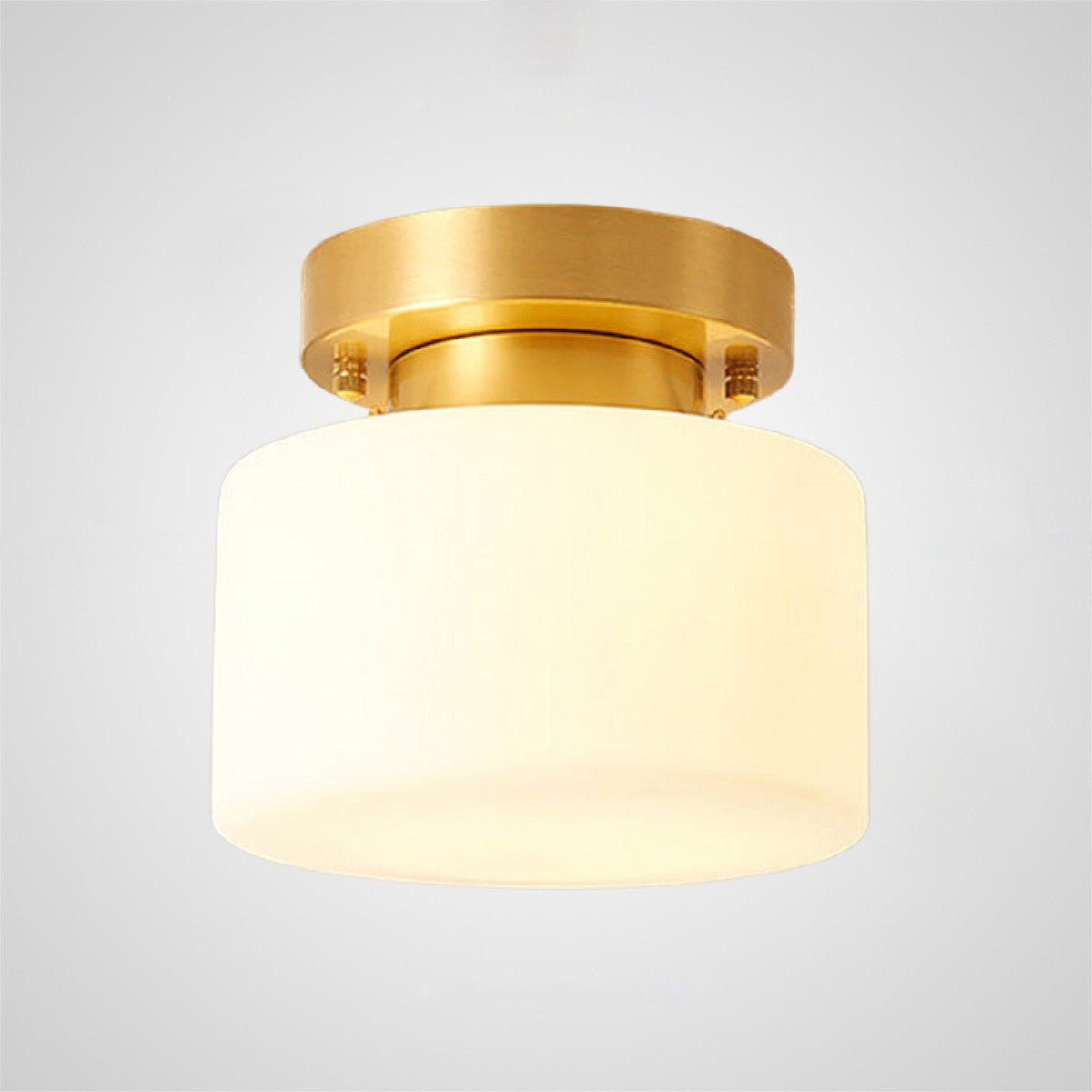 Minimalist Brass White Semi-Flush Ceiling Light