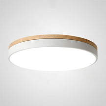 Wooden Round Shape Flush Ceiling Lights