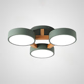 Modern Iron Wood LED Bedroom Ceiling Light