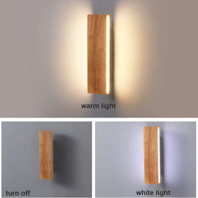 Moderne draaibare houten gang LED wandlampen