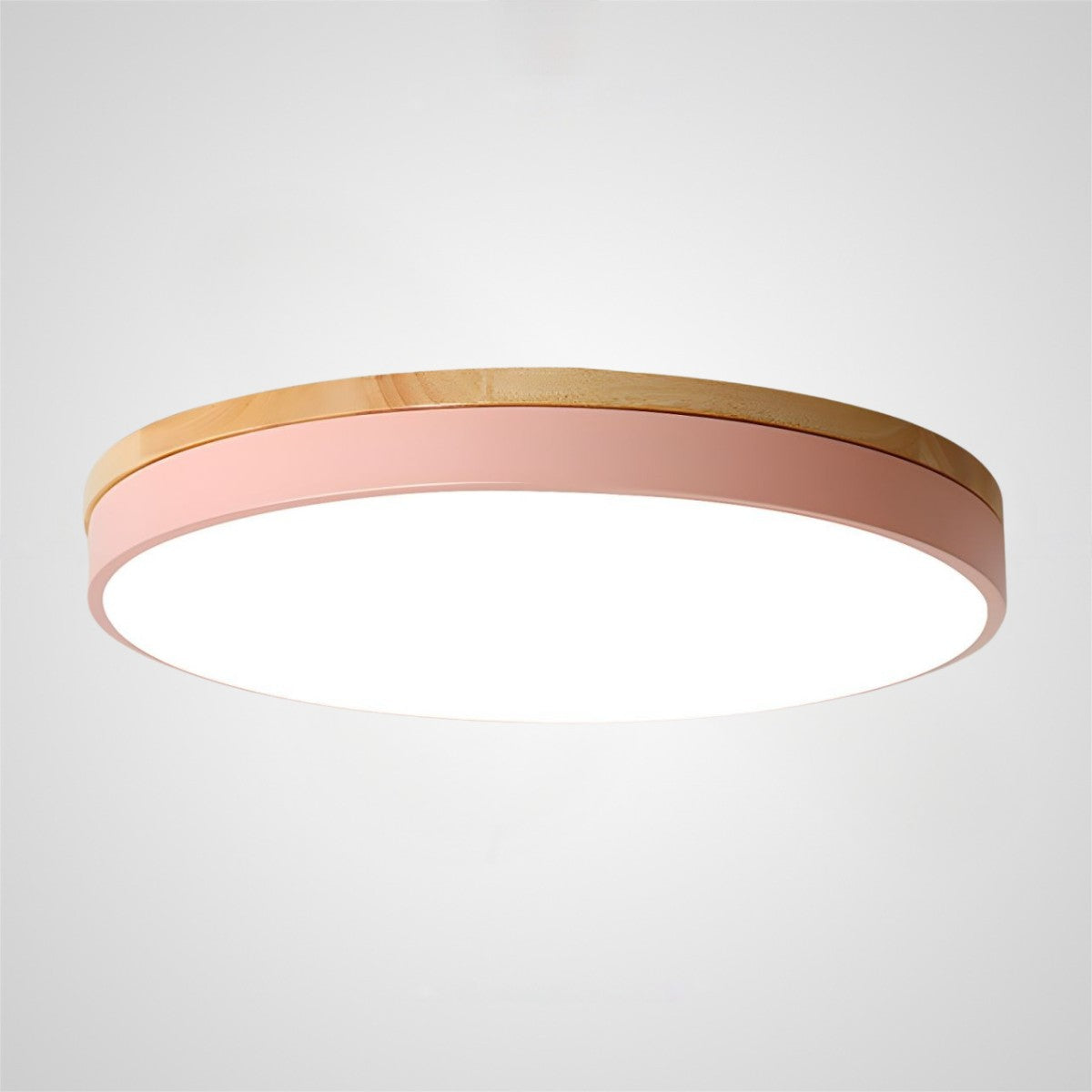 Wooden Round Shape Flush Ceiling Lights