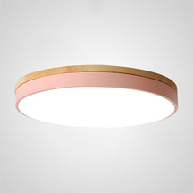 Wooden Round Shape Flush Ceiling Lights