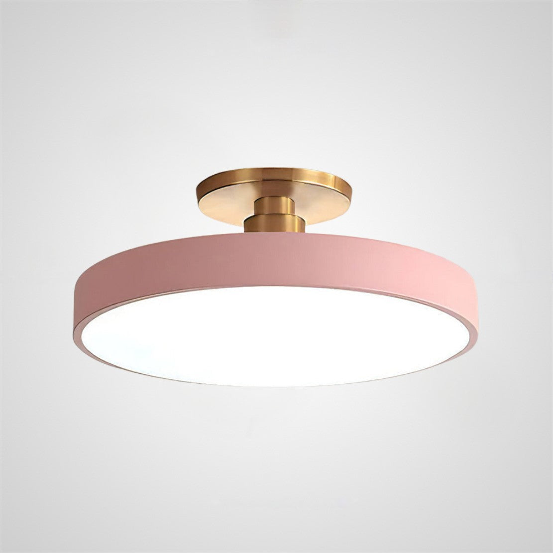 Modern Concise Circular LED Semi Flush Mount Ceiling Light