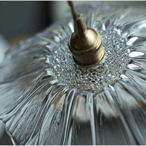 Retro Flower Shape Glass Pendant Light For Dining Room